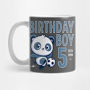 Cute Soccer Panda - 5th Birthday Party Mug